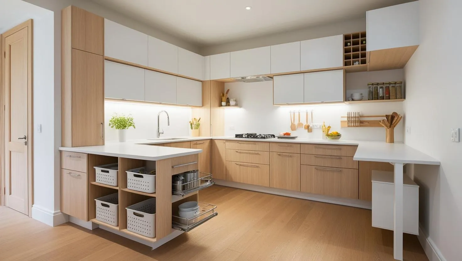 例1：小規模オープンキッチン（8㎡以内）