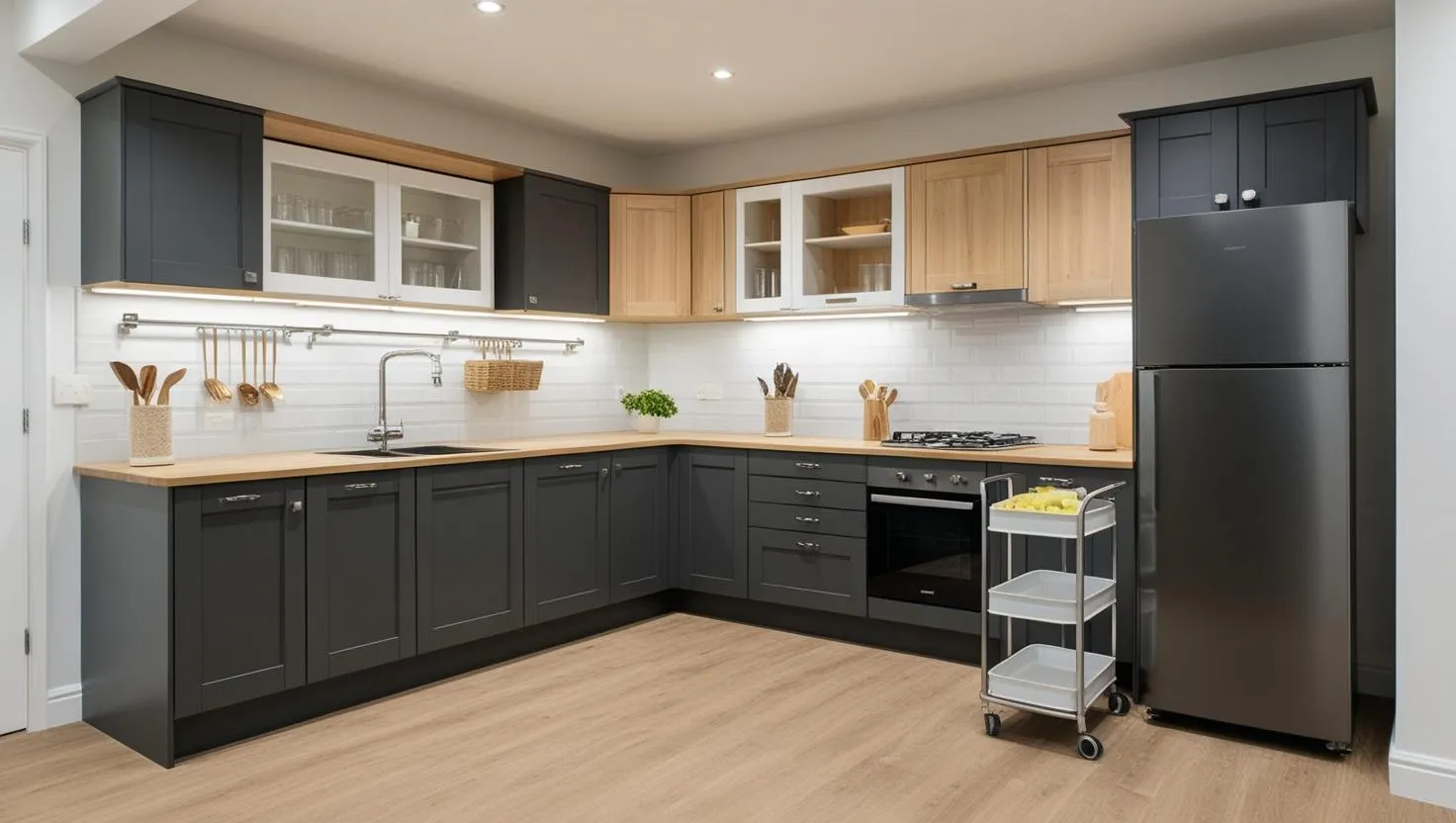 例2：中規模クローズドキッチン（10～15㎡）