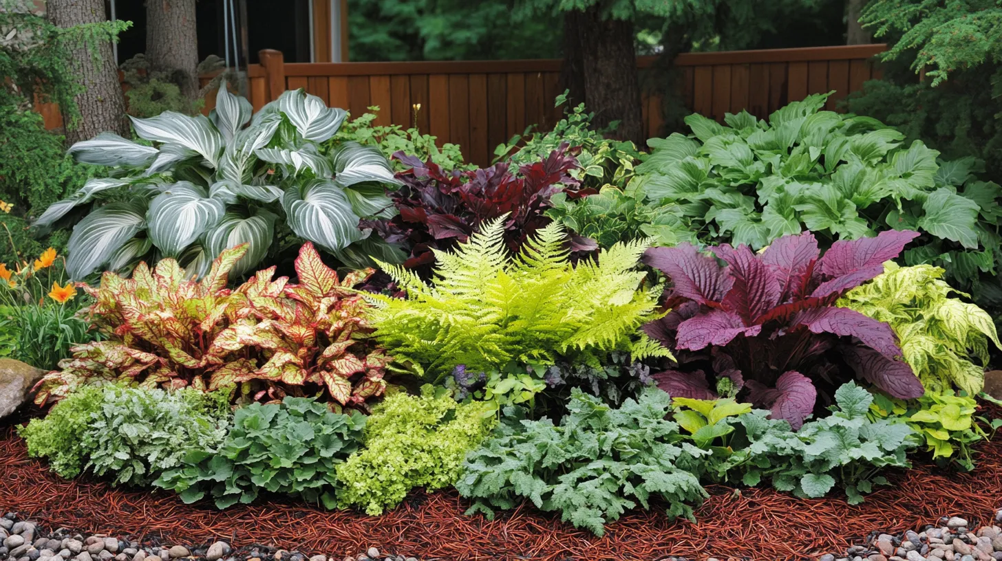 例2：日陰エリアのローメンテナンス花壇