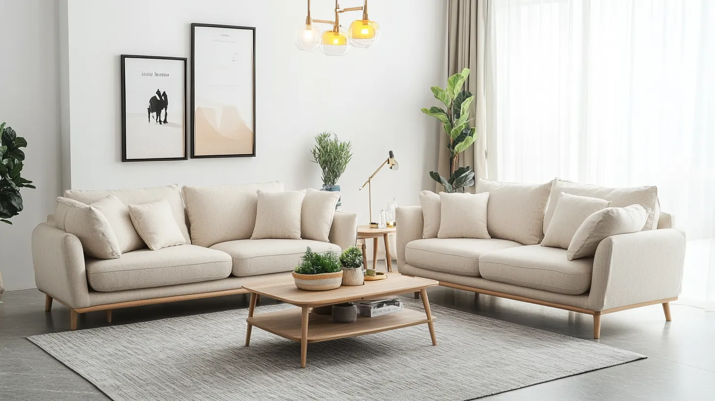 例1：シンプルでナチュラルな北欧リビング