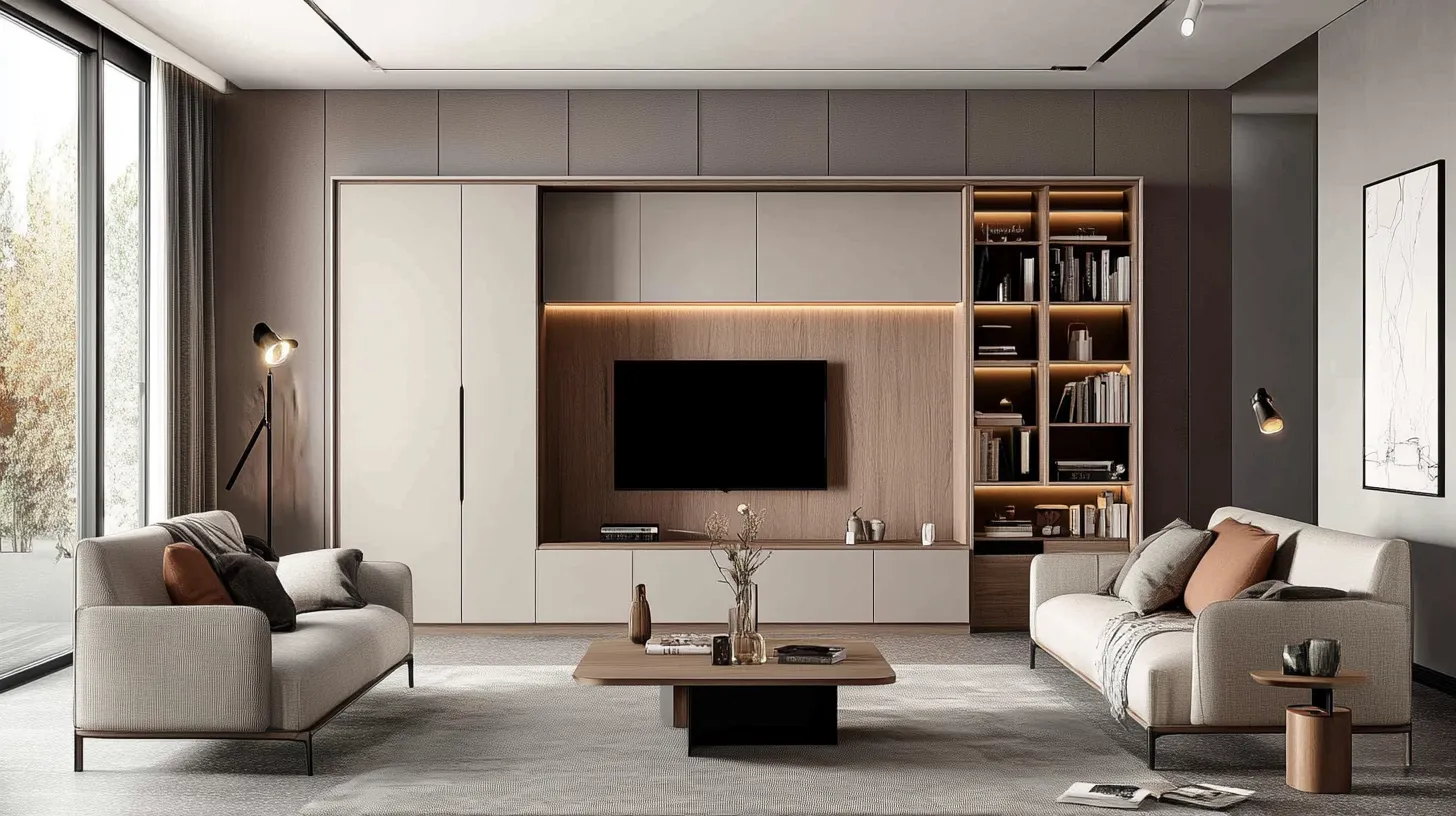 例4：多機能な北欧風リビング