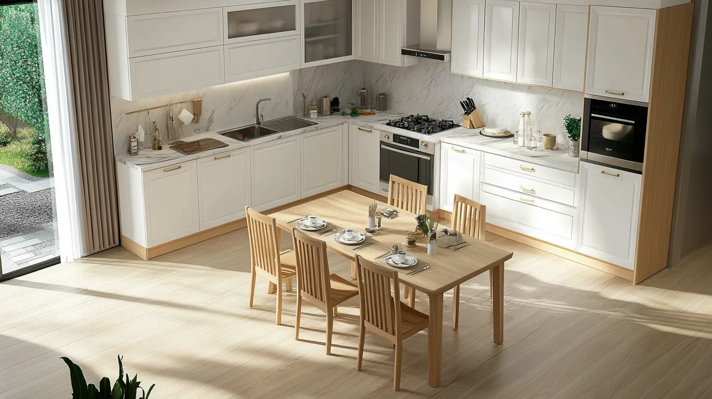 例4：モダンミニマルのキッチンダイニング一体化