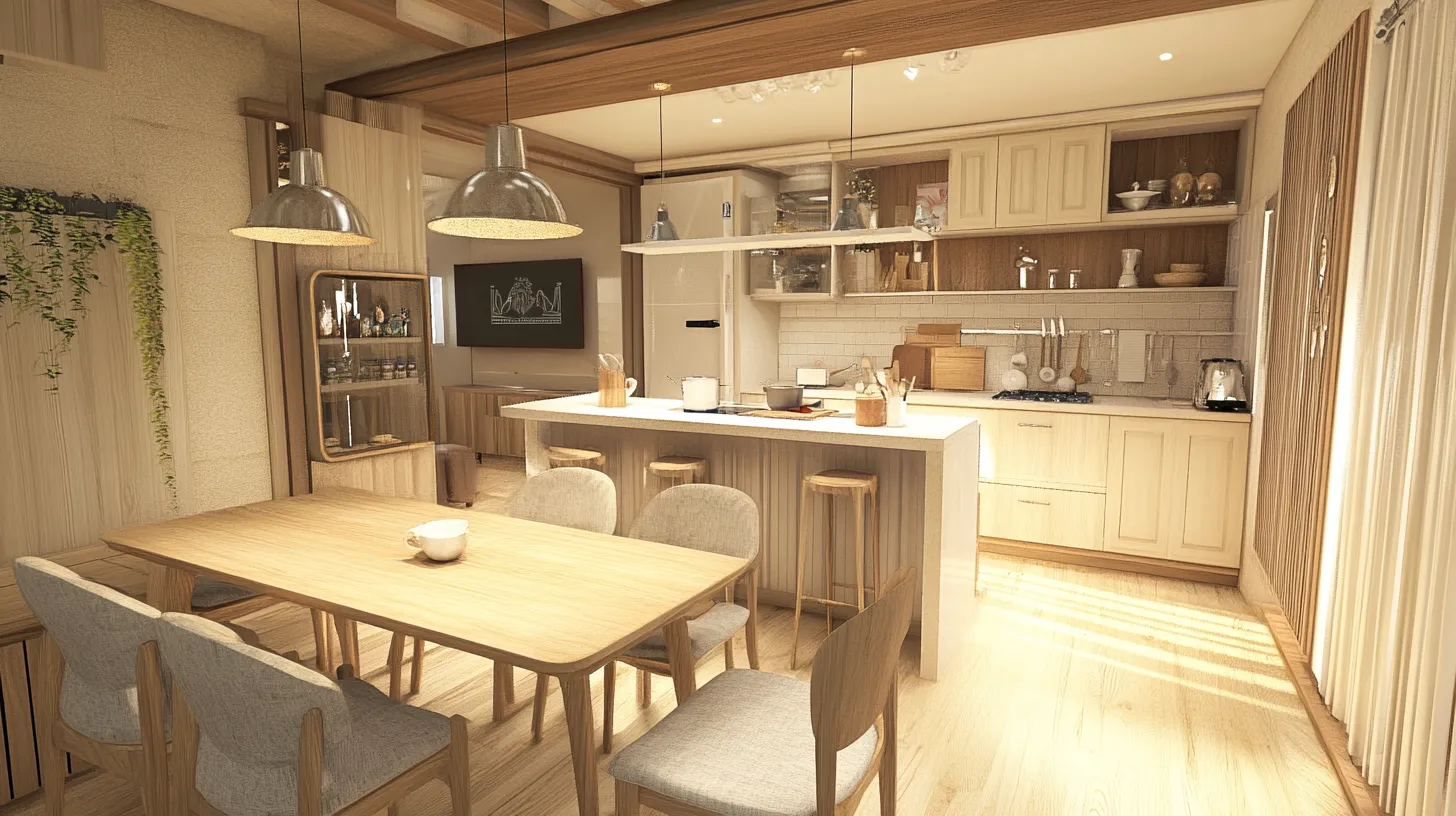 例2：北欧風のキッチンダイニング一体化