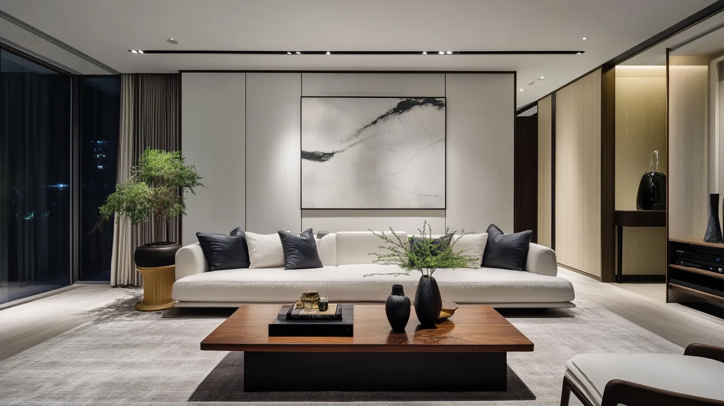 例1：ミニマルモダンリビング