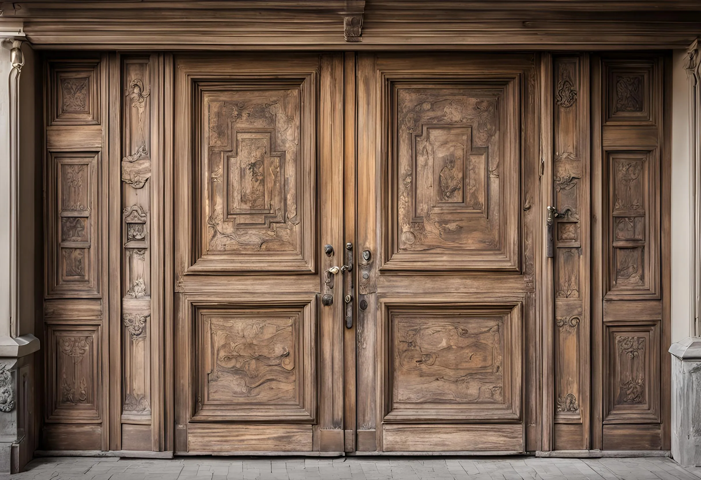 3. Vintage Reclaimed Wood Double Doors