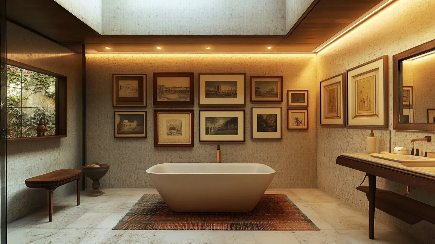 7. Gallery Wall with Backlit Frame