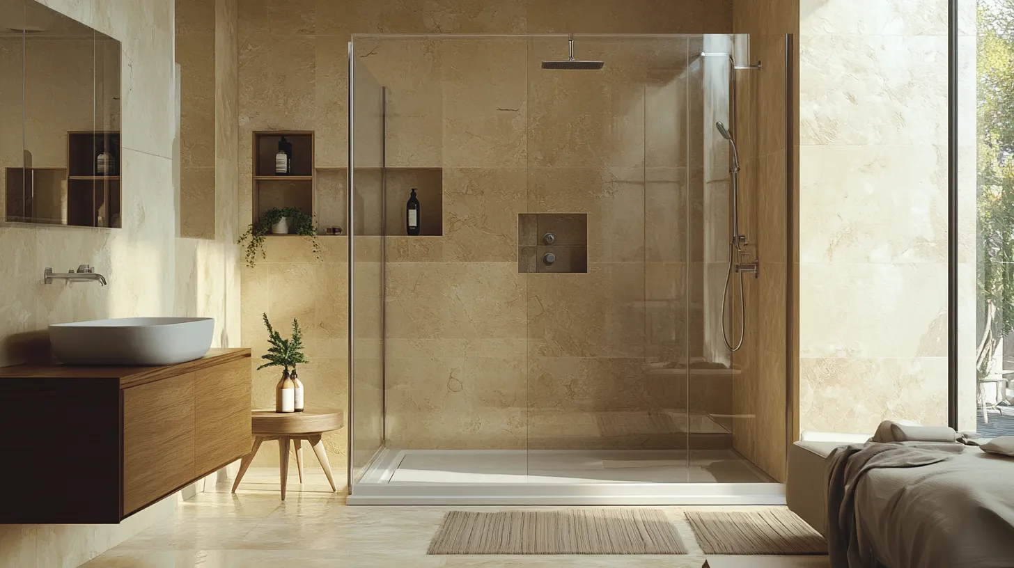 2. Use Half Glass Shower Partition