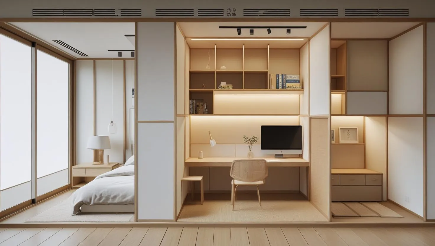 大阪市のコンパクト住宅ワーク＆リラックス空間分割