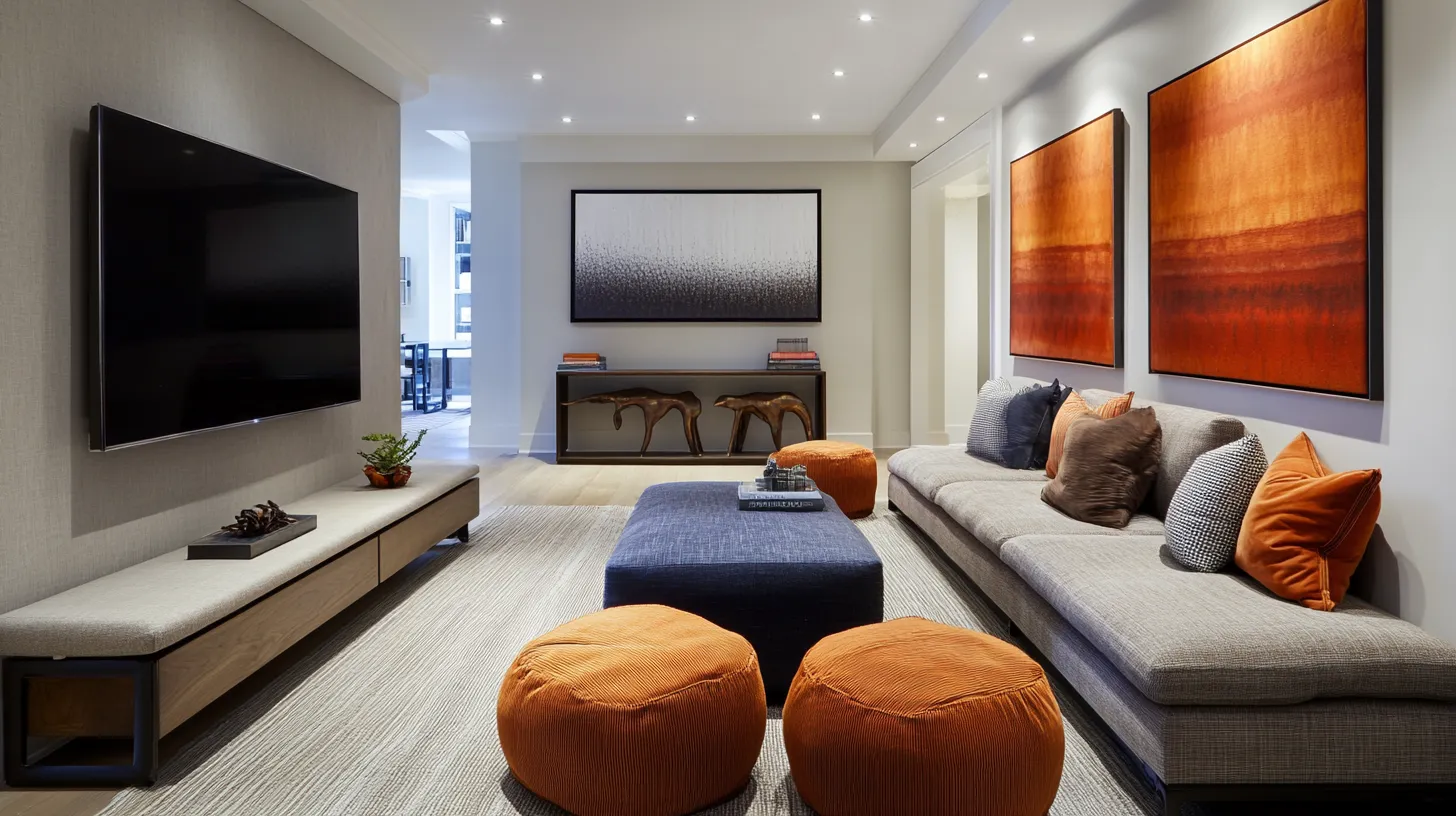 5. TV Wall + Bench Layout