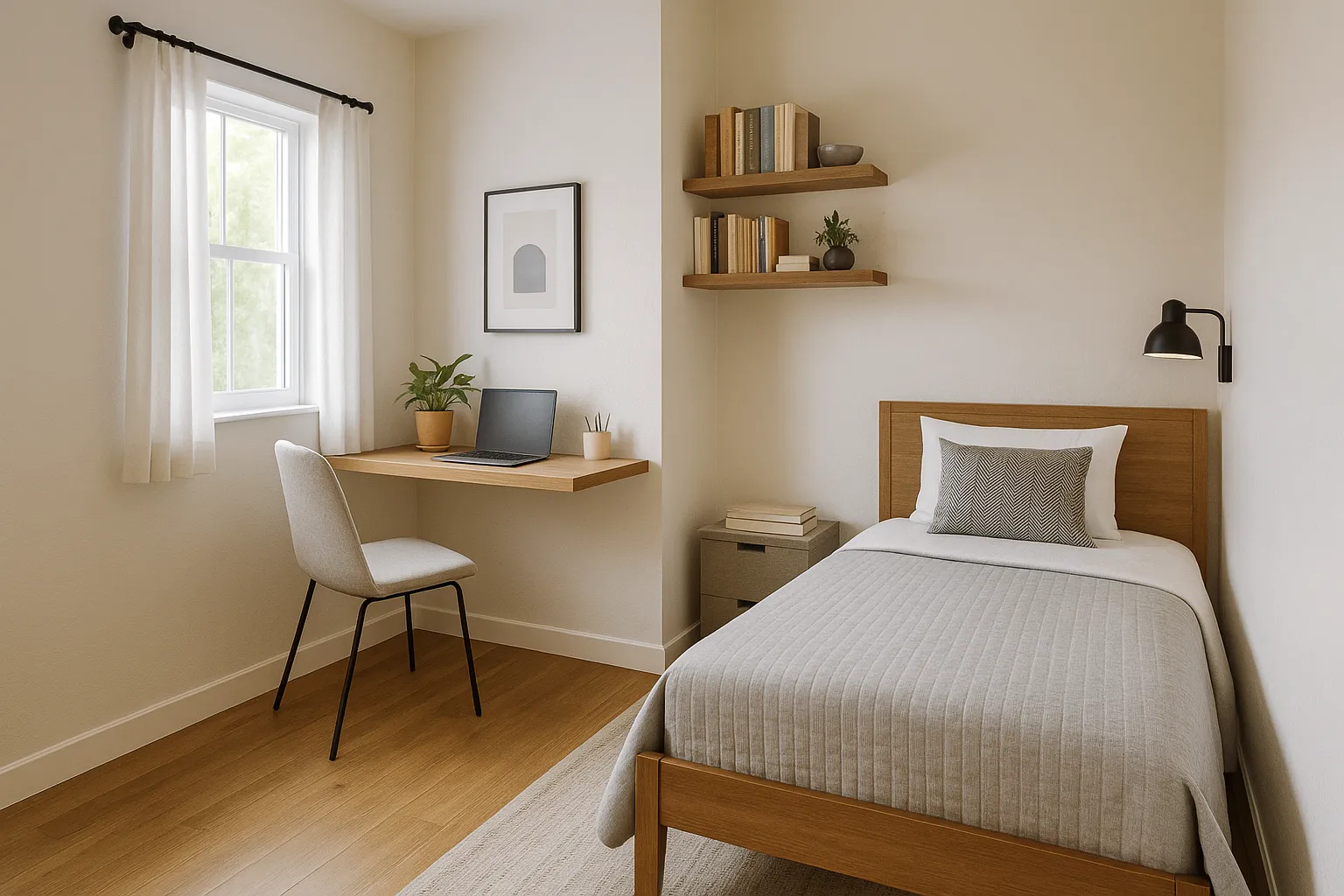 3. Bed + Desk Combo (Ideal for WFH + Sleep)