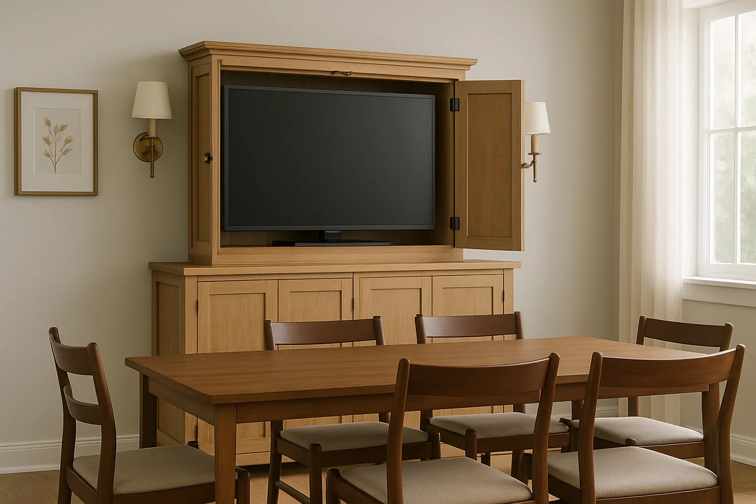 2. Swivel Mount in an Open Layout: One TV, Multi-Zone Use
