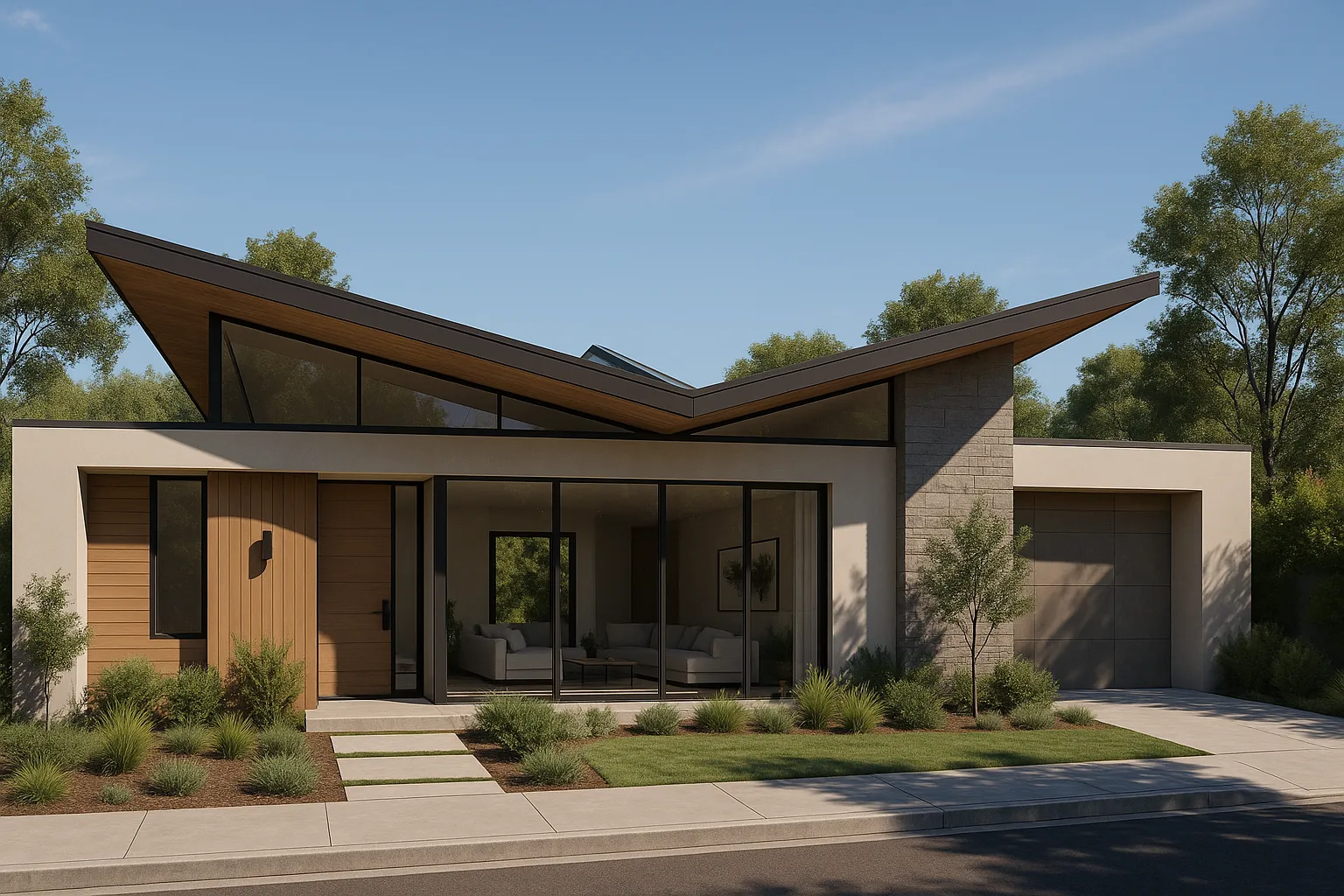 Butterfly Roof for Modern Villa (Los Angeles, CA)