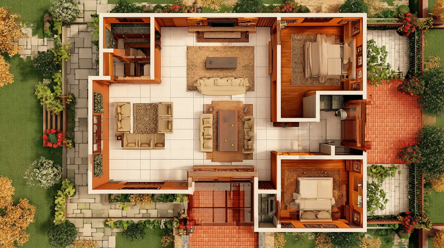 4. Villa Layout (16x20 Bedroom + 7x10 Bath)