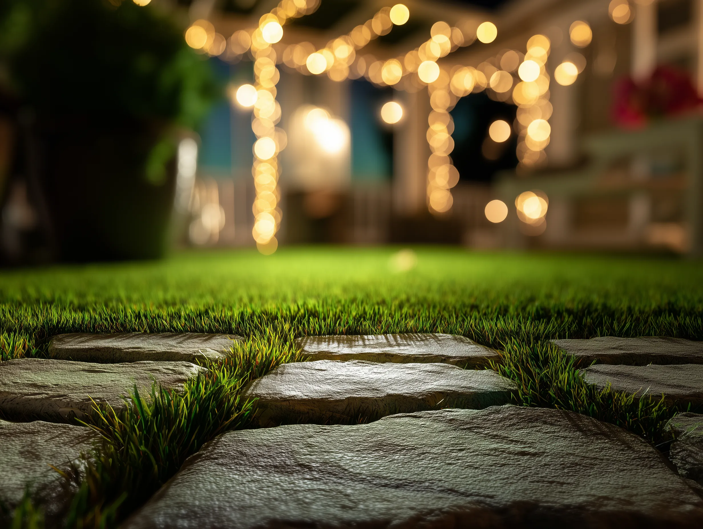 5. Raised Stone Edge with Lighting