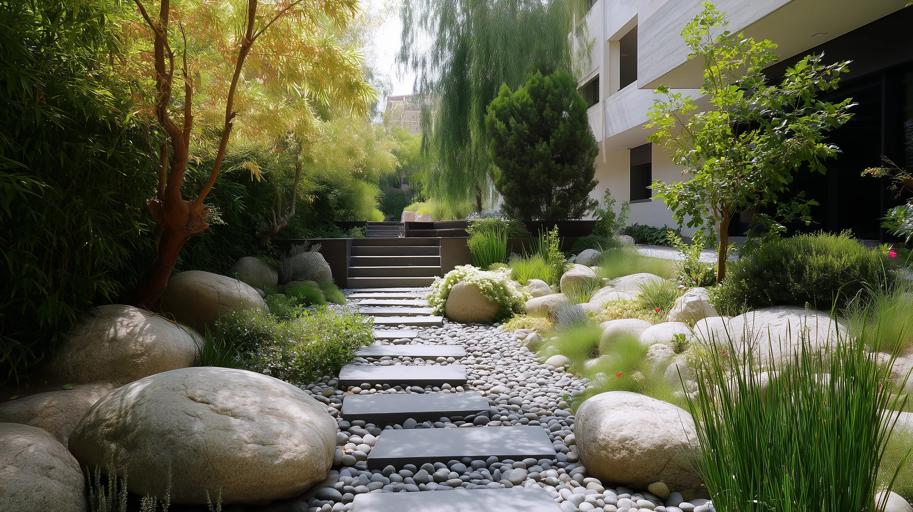 1. Stepping Stones with Ground Cover