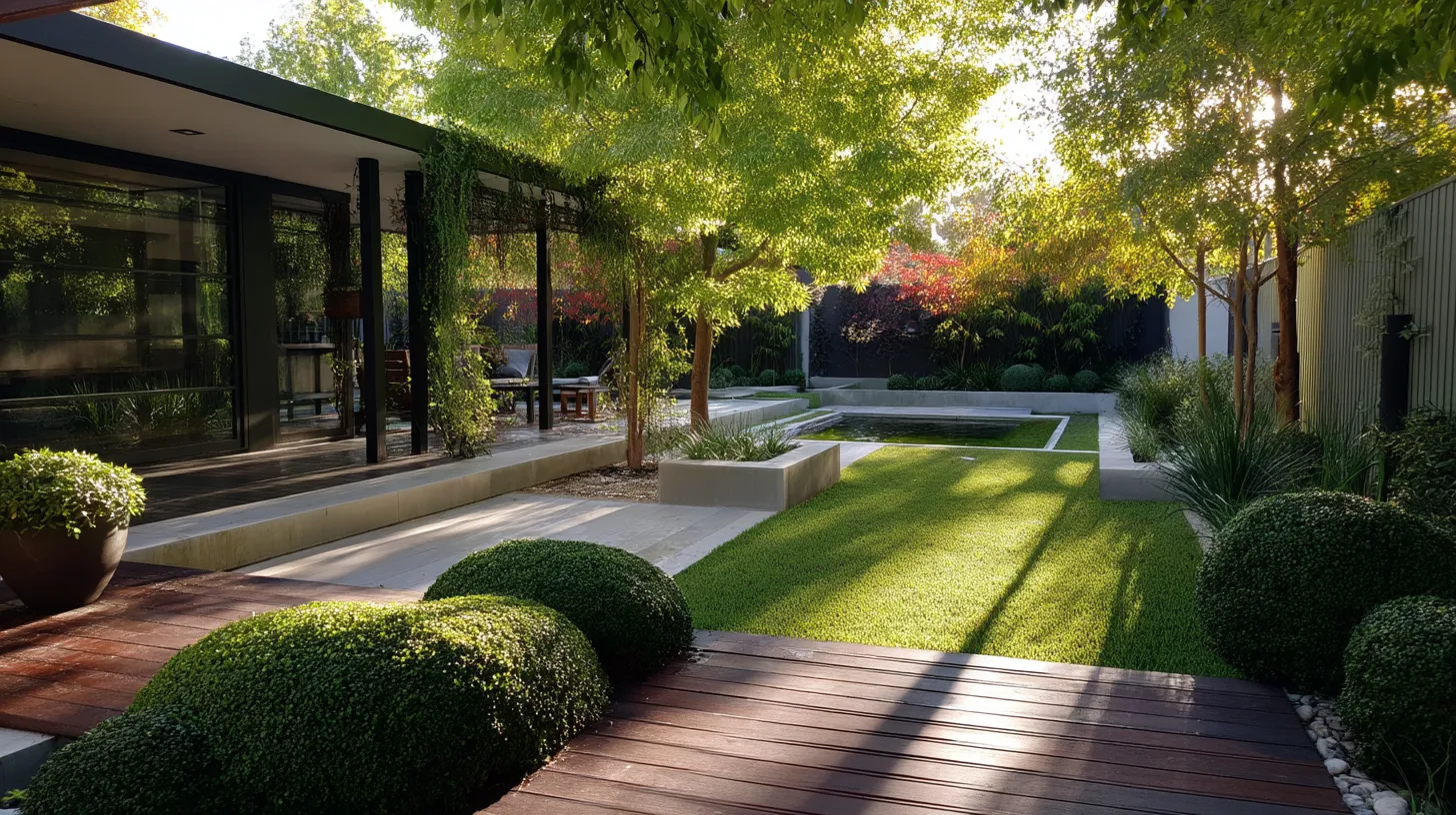 3. Deck Step-Down with Planters