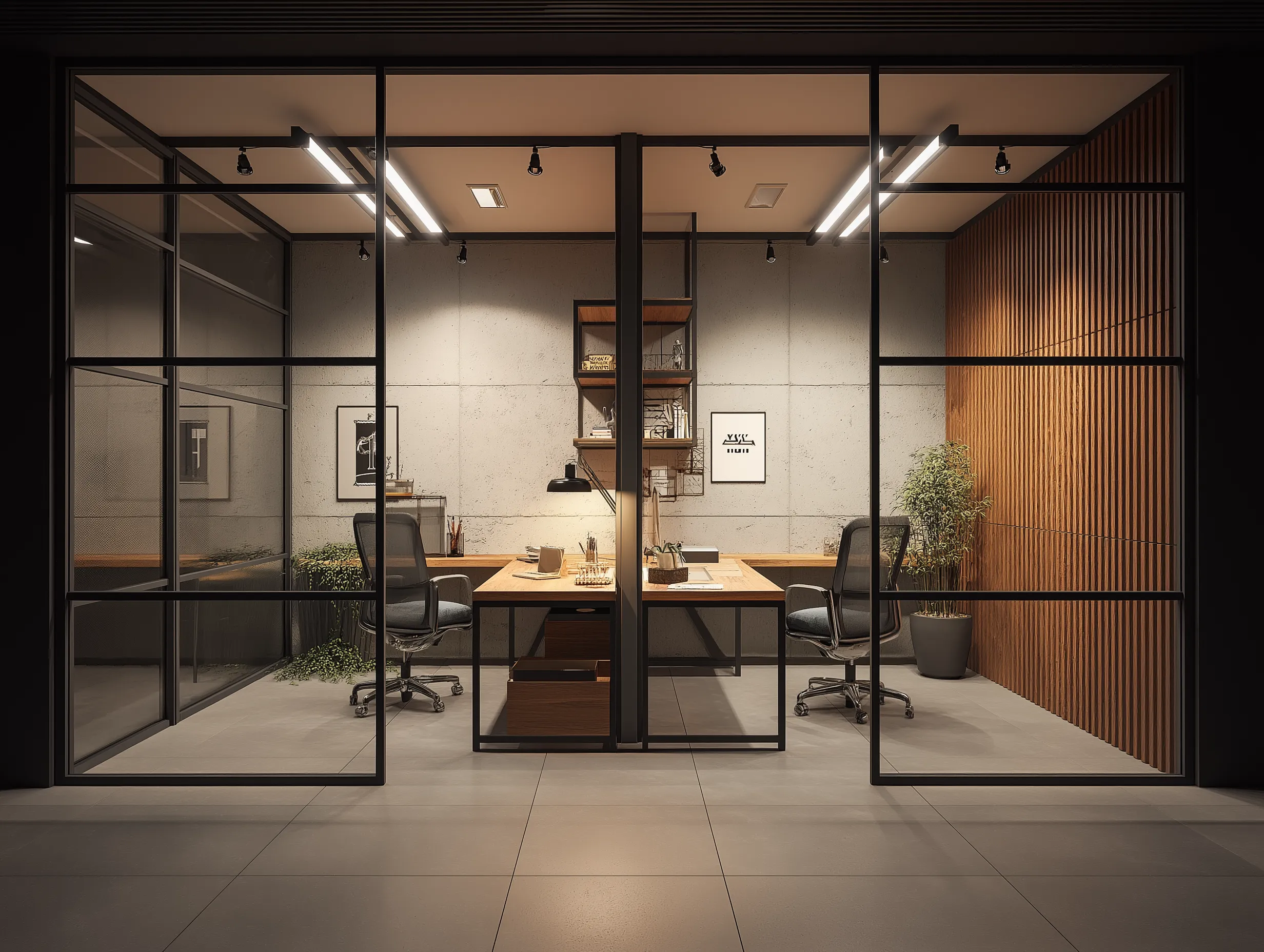 5. Half-Wall + Glass Combo