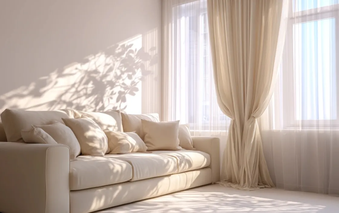Cream Linen Curtains for Peach Walls