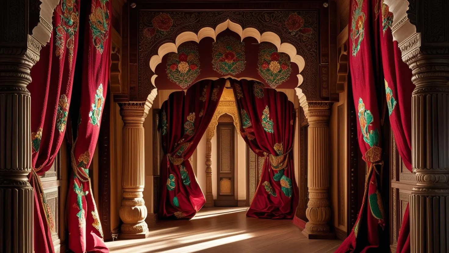 Sleek Minimalist Arch and Monochrome Drapes