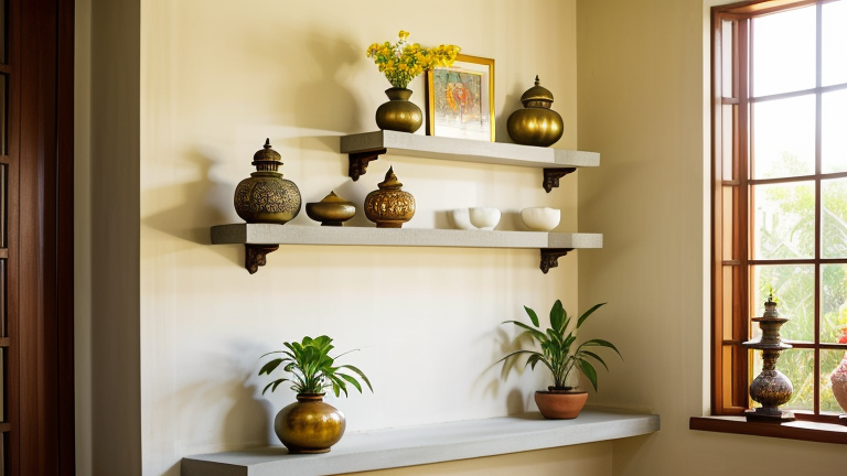 Innovative Cement Shelving for Idols and Décor