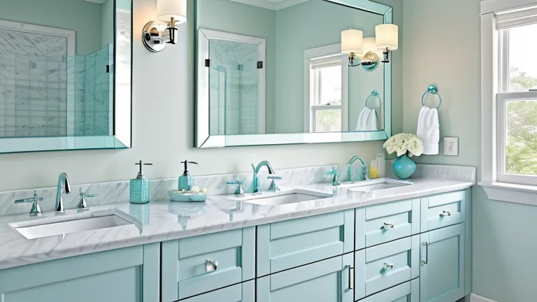 Elegant Vanity Upgrades with Blue and White Tones
