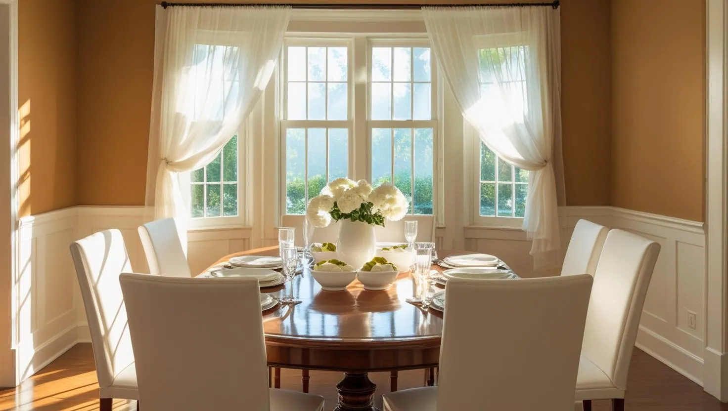 Tan and White Dining Room Accents