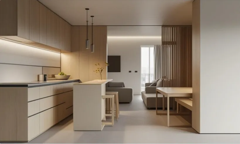 事例1：一列型コンパクトキッチン