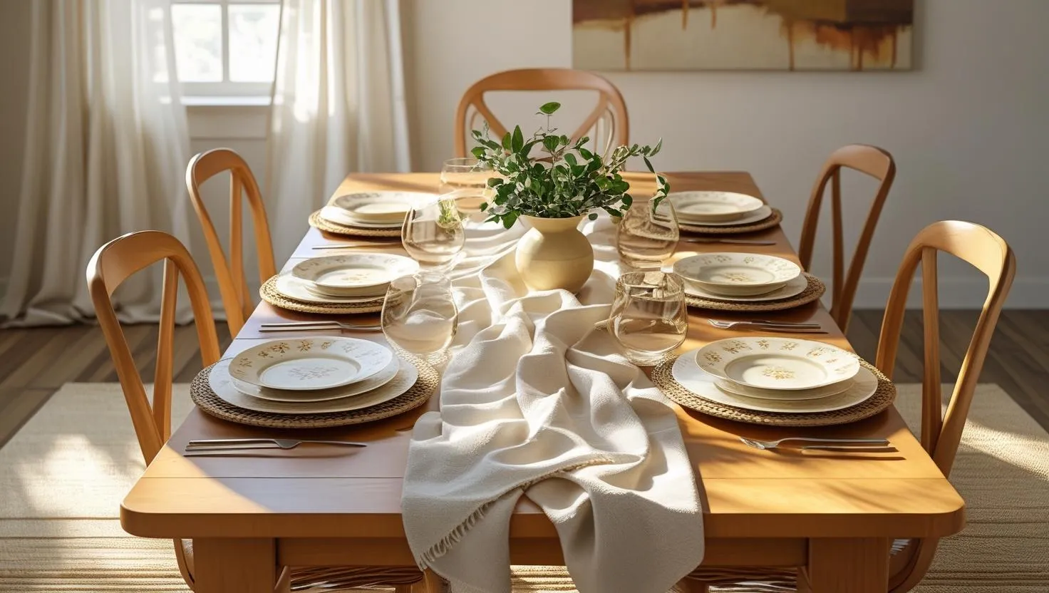 Layering Tan Dining Room Decor