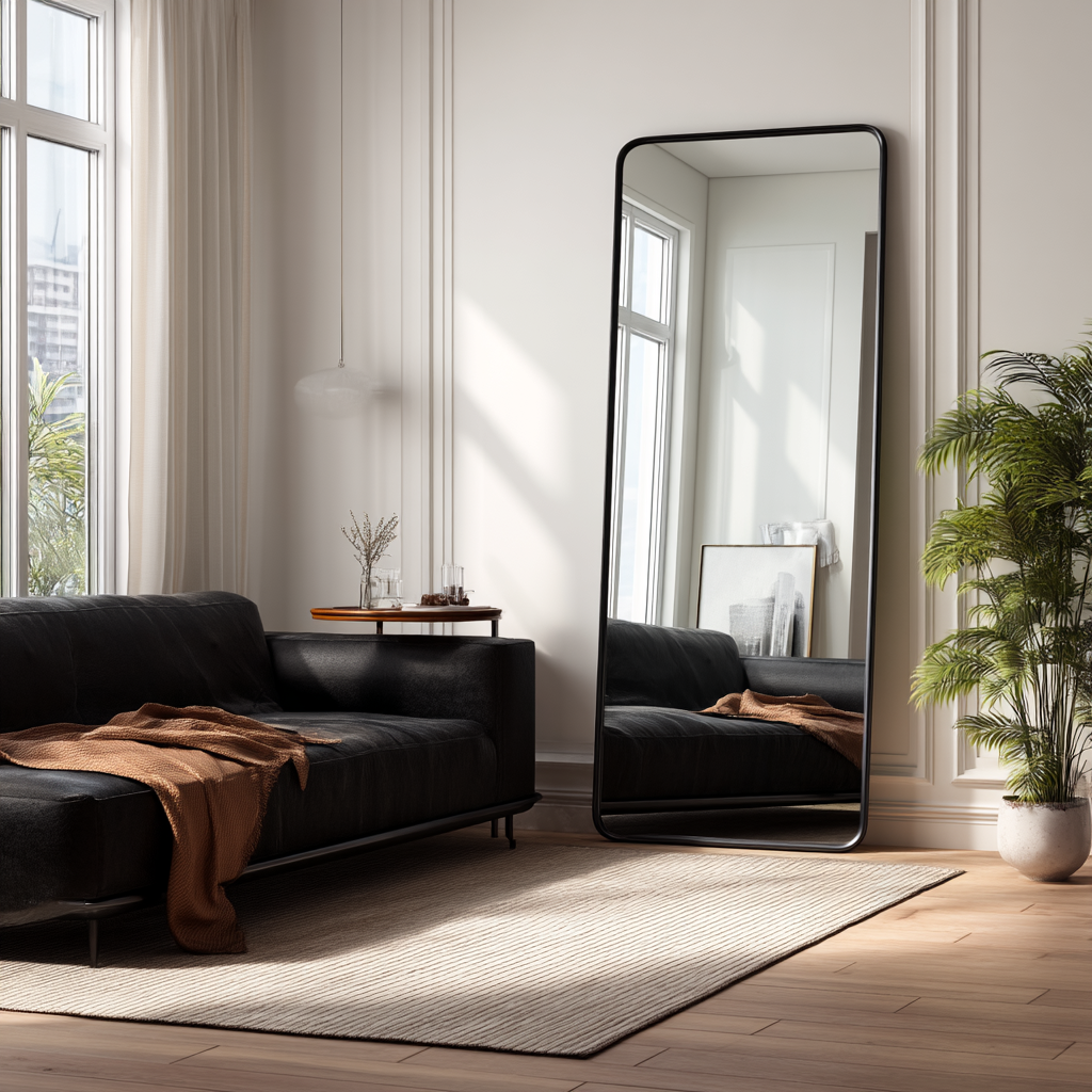 Idea 3: Scandinavian Layout With Wall Mirror