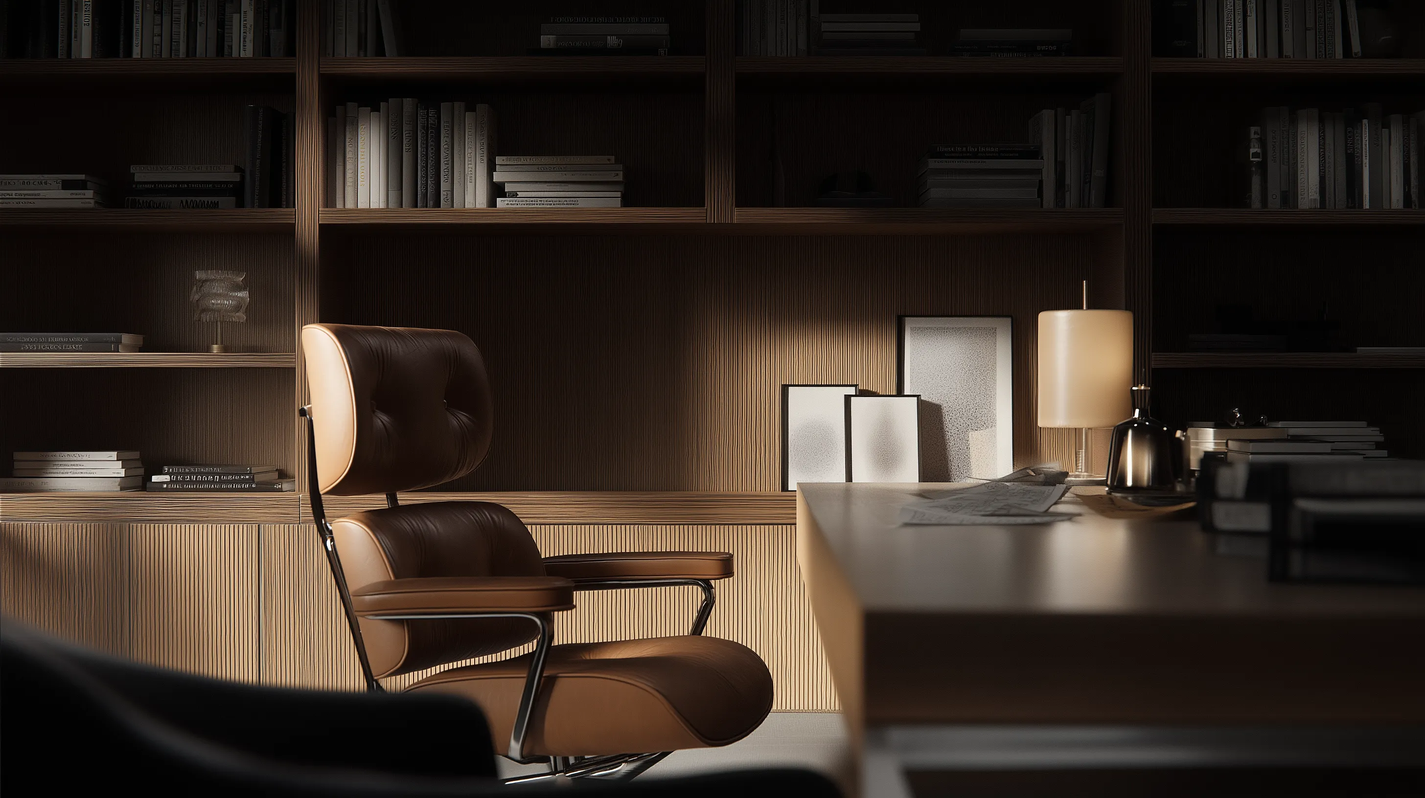 1. Single Executive Desk with Back Wall Storage