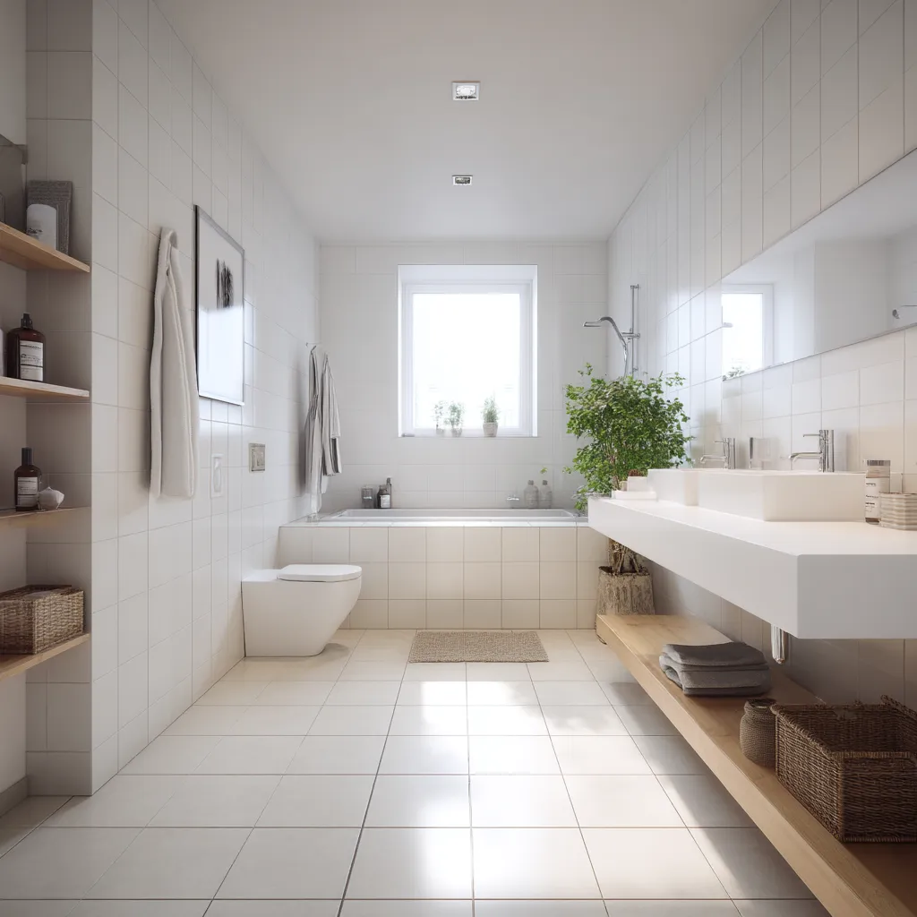 Layout Option 2: Corner Shower with Floating Sink