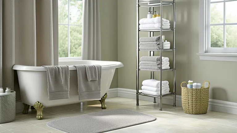 Neutral Bathroom Accessories in Tan and Grey