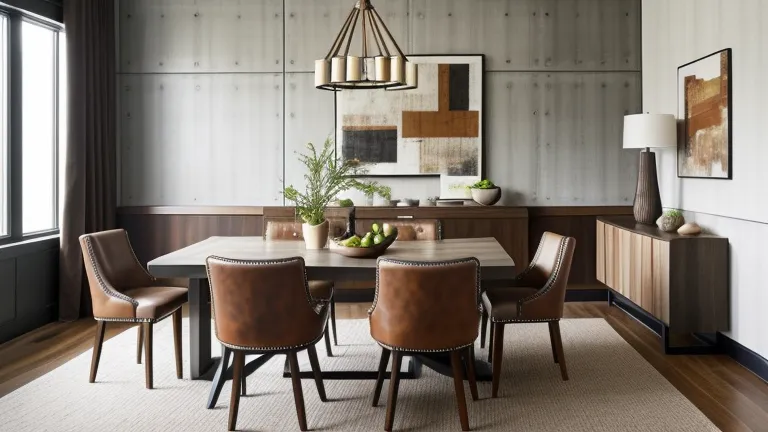Mixing Textures and Materials in a Masculine Dining Room