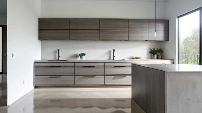 Polished Concrete for Modern Hickory Kitchen Ideas