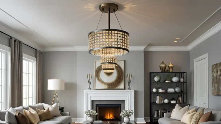 Lighting in the Grey and Bronze Living Room