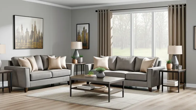 Grey Furniture Paired with Bronze Details