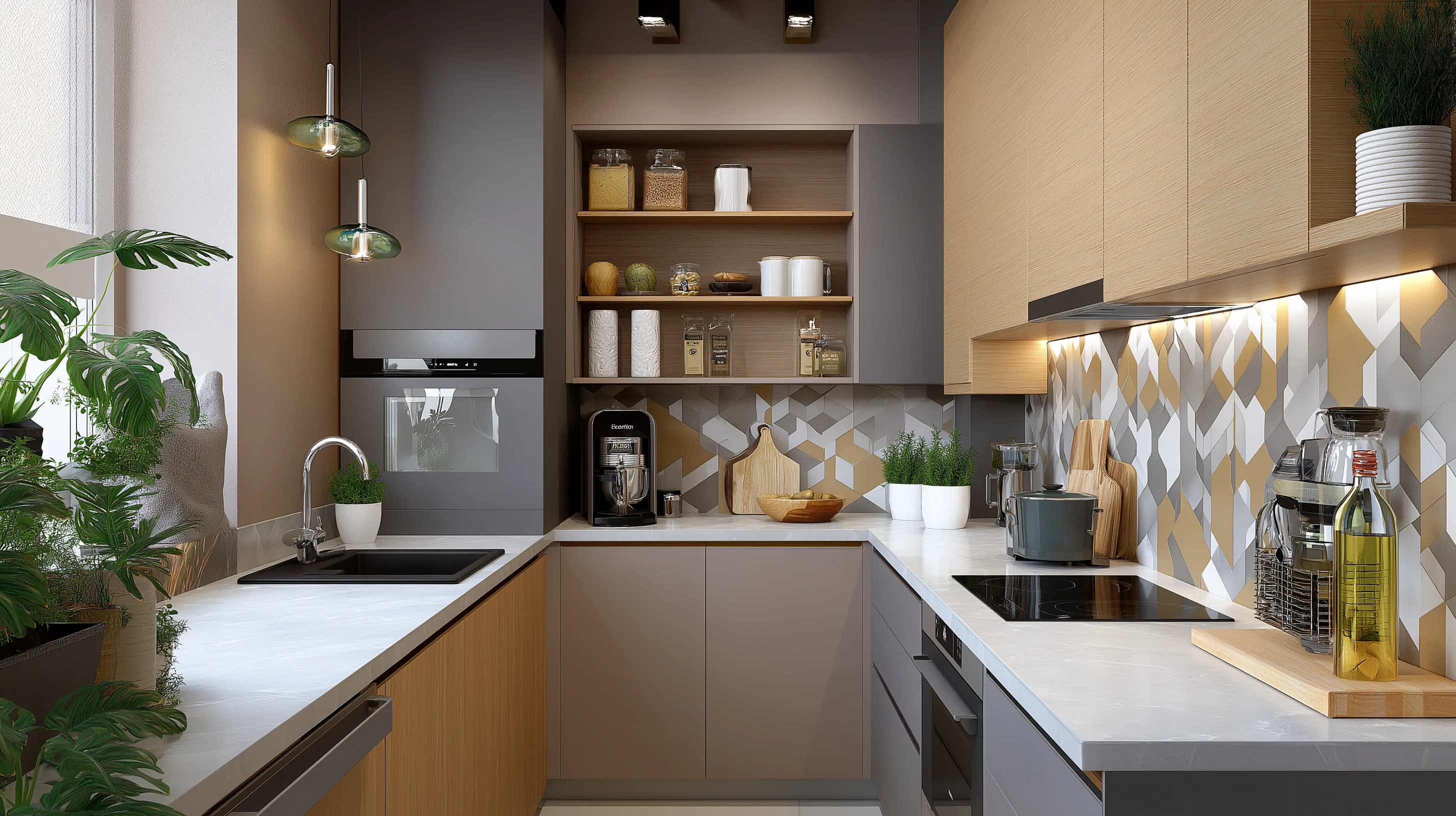 2. U-Shaped Kitchen for Storage Lovers
