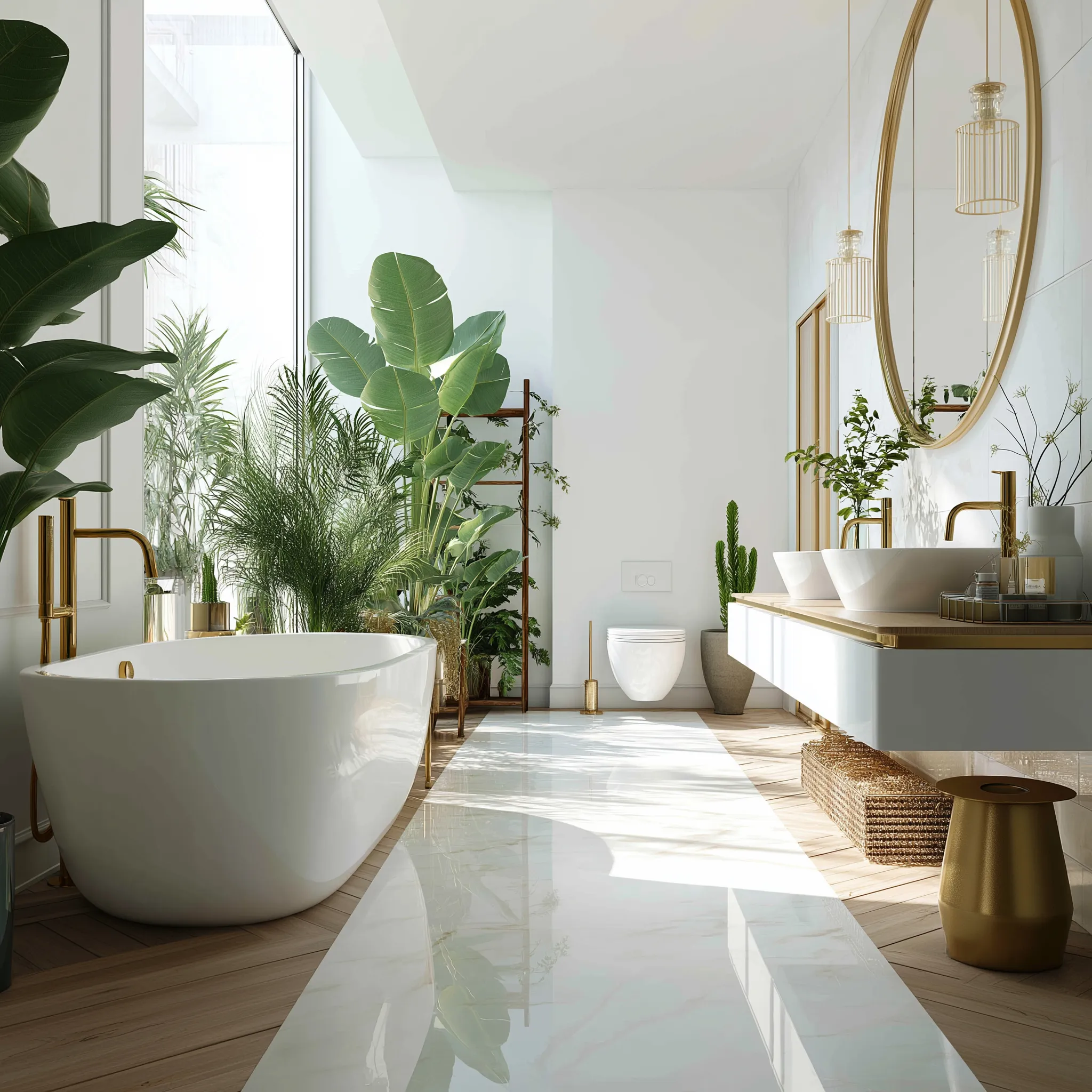 5. Add Natural Textures & Greenery for Spa Vibes