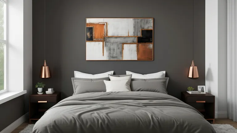 Abstract Art with Copper Highlights