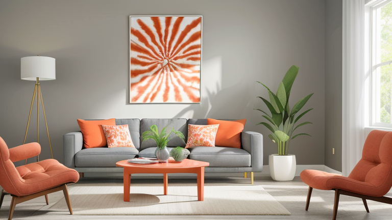 Gray Living Room Feels Dull? Coral and Gray Decor Ideas