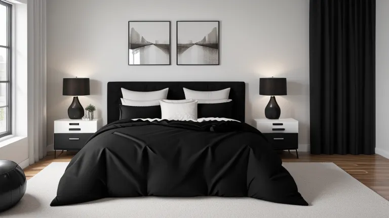 Bedroom with Black Comforter Ideas