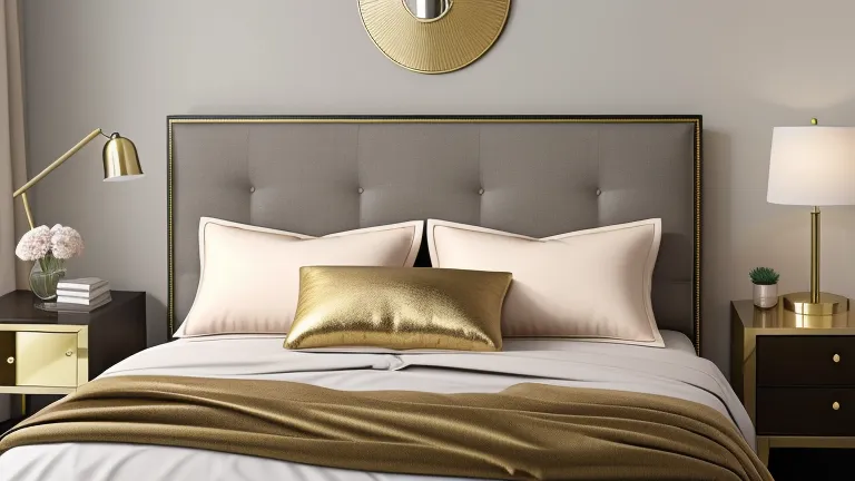 Upholstered Headboards with Brass Accents
