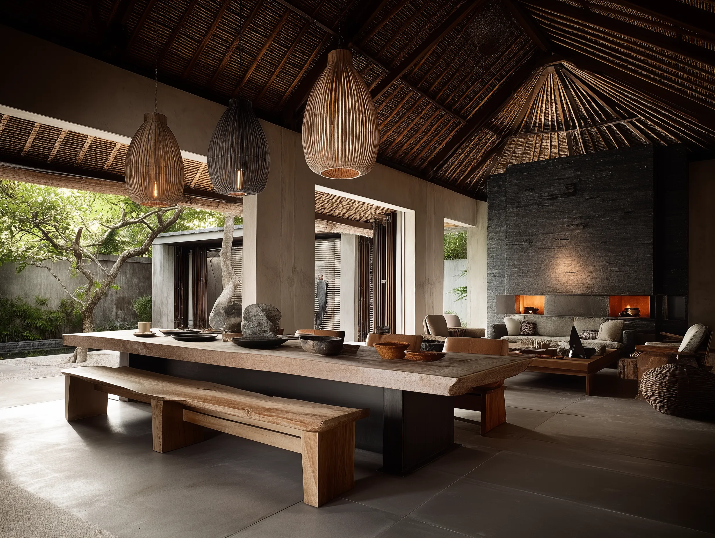 Bamboo Ceiling Interior Design Ideas