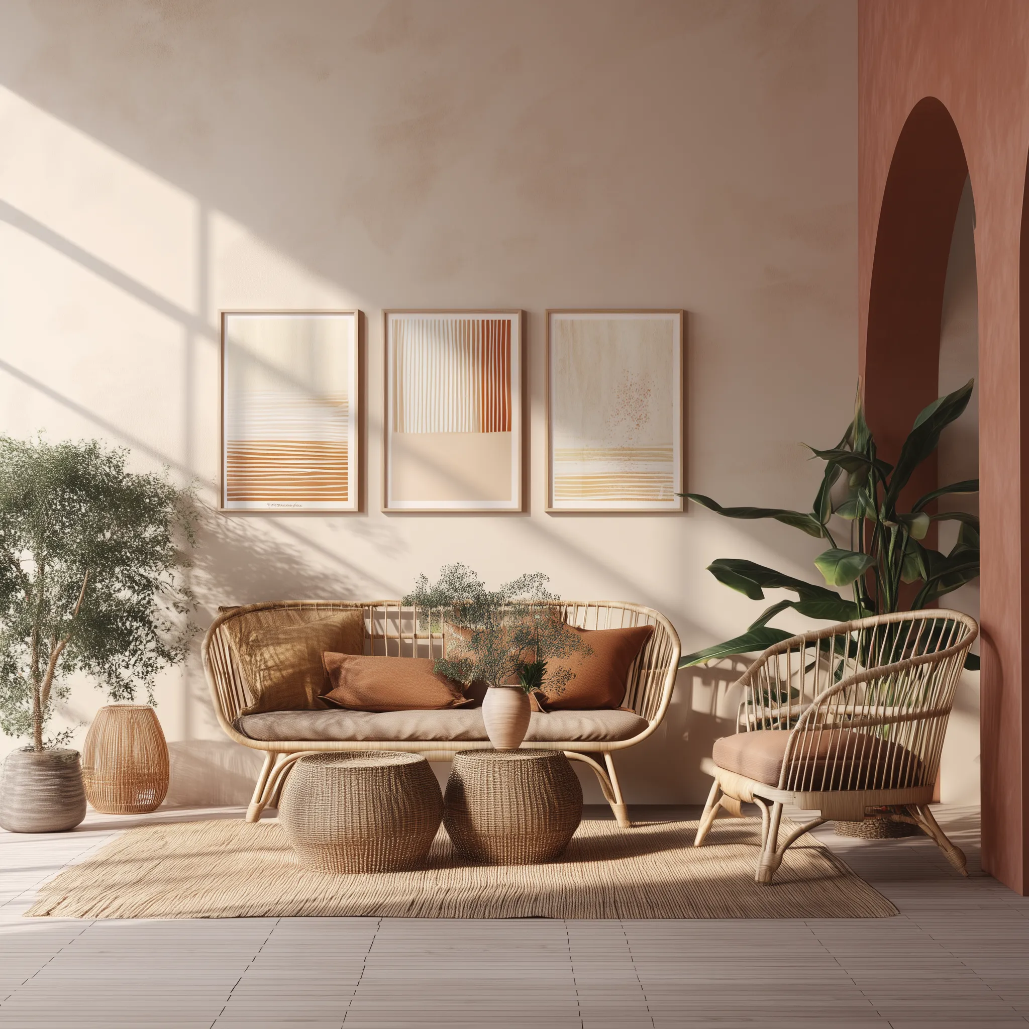 4. Painted Bamboo for a Modern Twist