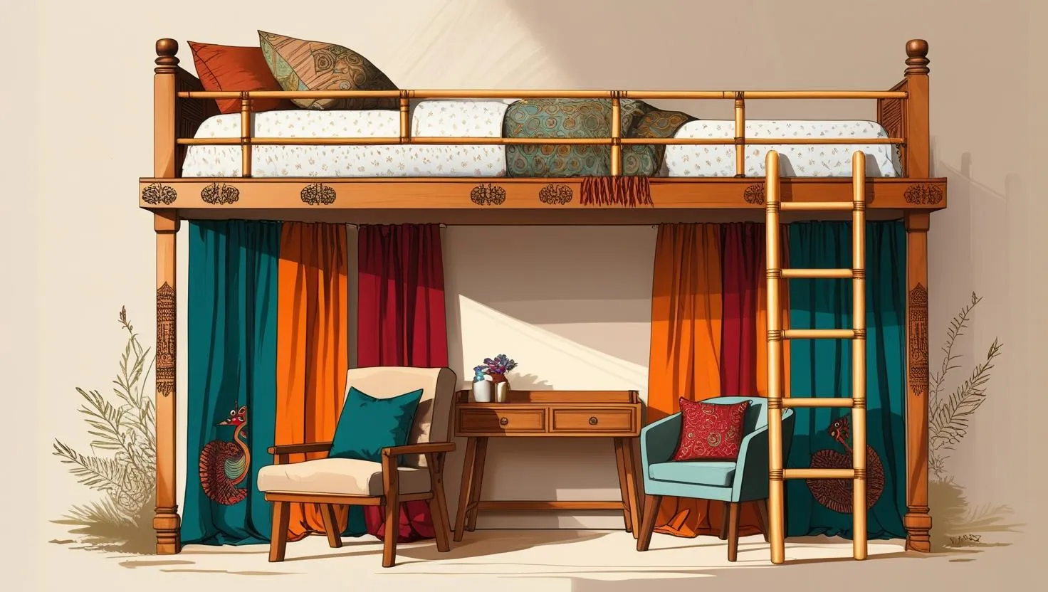 Bringing Indian Traditions into Girls loft beds