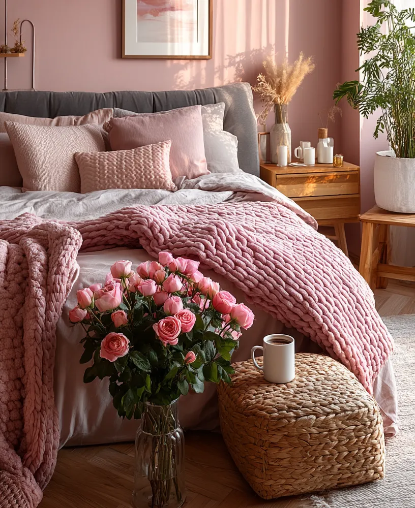Statement Walls and Playful Accents Bring the Pink Bedroom to Life