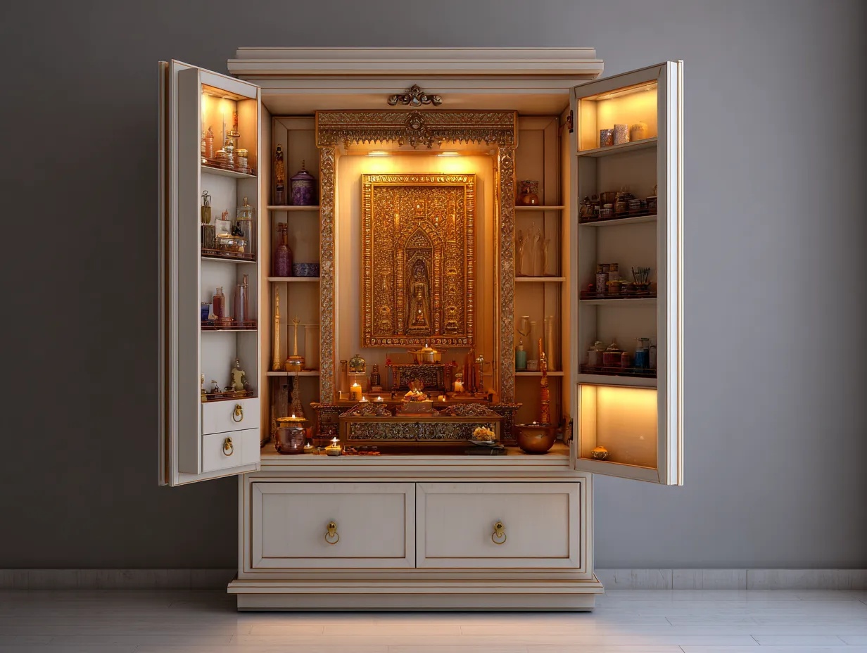 3.7 Fold-Away Pooja Cupboard Design