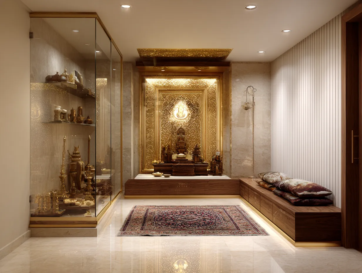 Project 2 – Living Room Showcase Mandir