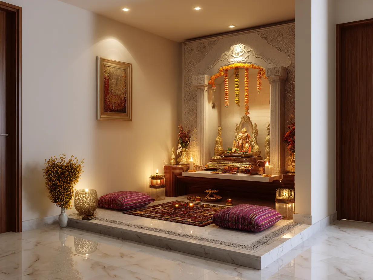 Corner Sanctuary Layout for Small Pooja Room Designs in Apartments: A Complete 5-Step Blueprint