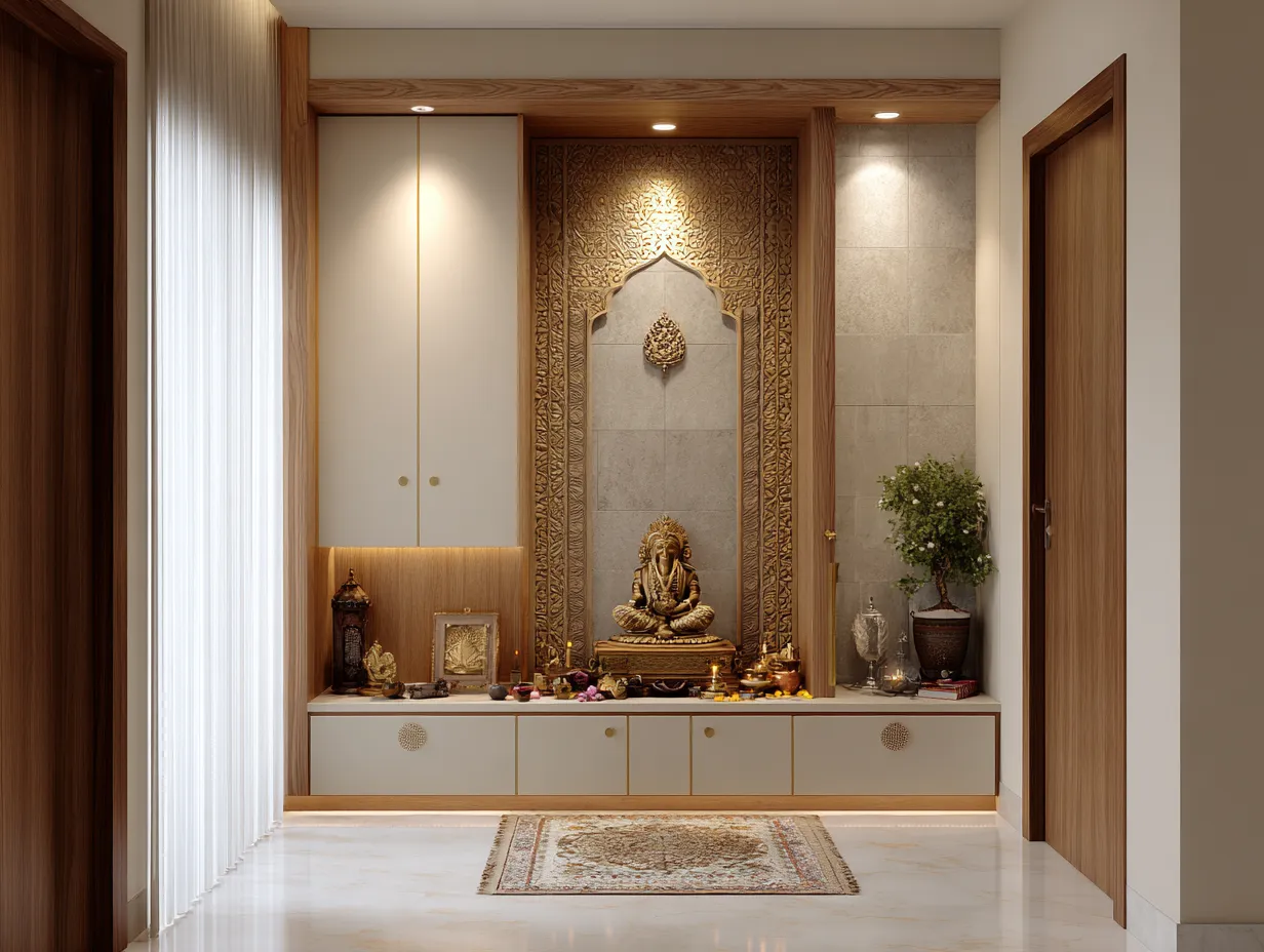 Minimalist Pooja Wall for Studio Apartments: A Style Comparison for Modern Devotion
